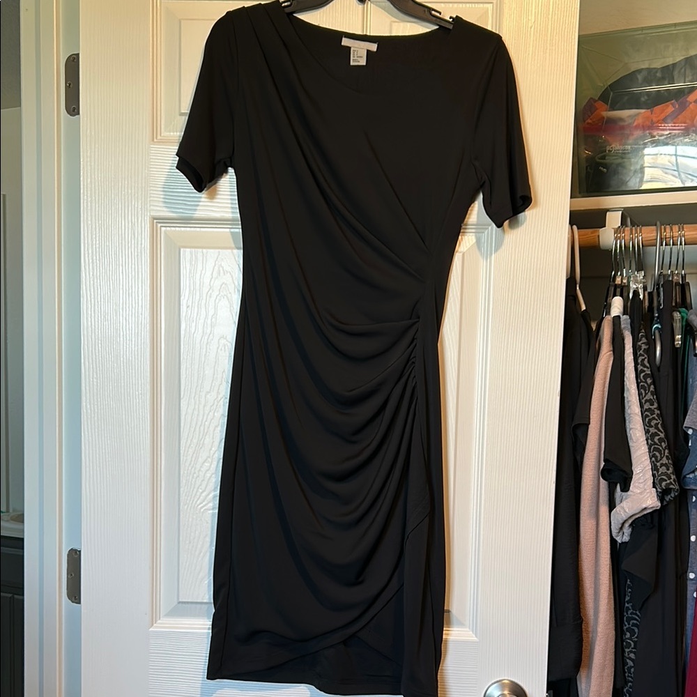 H&M Black Ruched Sheath Dress
